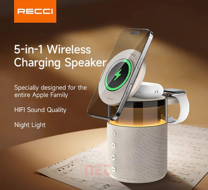 Recci Speaker 5 IN 1 Fast Charging 15W RCW-51 - Image 2