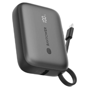 RAVPower PowerBank PD 20W 10000mAh 2-Port + Built in USB-C Cable RP-PB1224 Mini