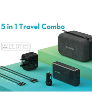 RAVPower travel combo with 20000Mah EVA box 5 In 1 - RP-PB1232