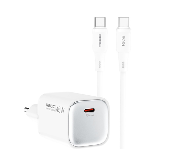 Recci Charger 45W GAN Fast Charging TC TO TC RC132E