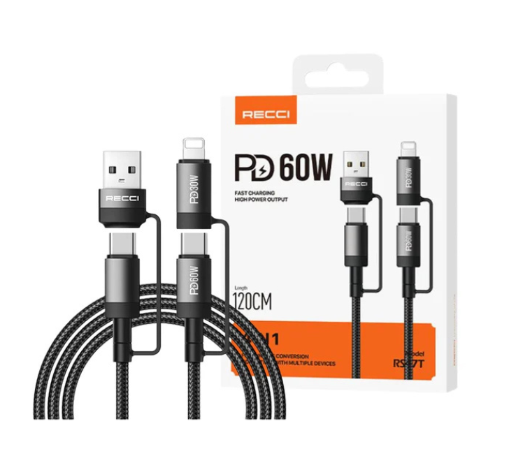 RECCI CABLE 4 IN 1 60W 120CM RS47T