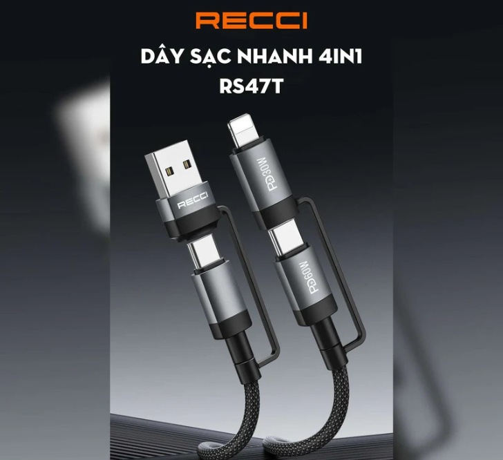 RECCI CABLE 4 IN 1 60W 120CM RS47T - Image 2
