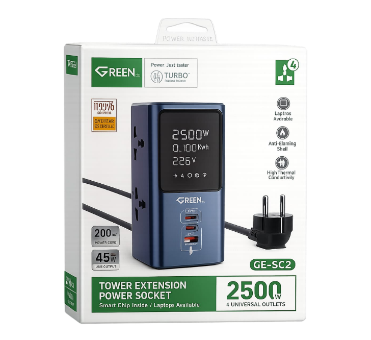 GREEN | SC2 45W Universal Power strip desktop LED power Adapter - Image 2