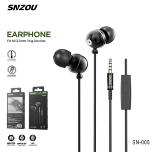 SNZUOU SN-005 DeepBass Wired Earphones With Mic 3.5mm - Black